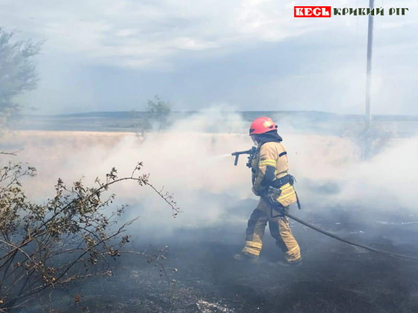 Рятувальники приборкують пожежу в екосистемі на Дніпропетровщині