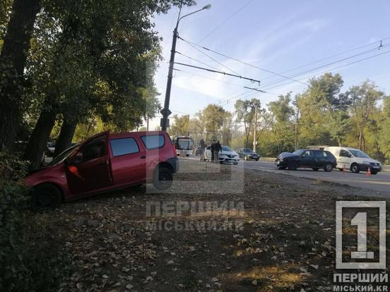 Одна з потрощених автівок влетіла в дерево: у Кривому Розі поблизу ПівдГЗК ДТП з Volkswagen та Dacia2