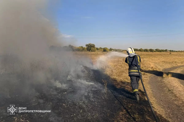 Спека спала, а пожежі в екосистемах Дніпропетровщини не припиняються, минулої доби палало 62 га4