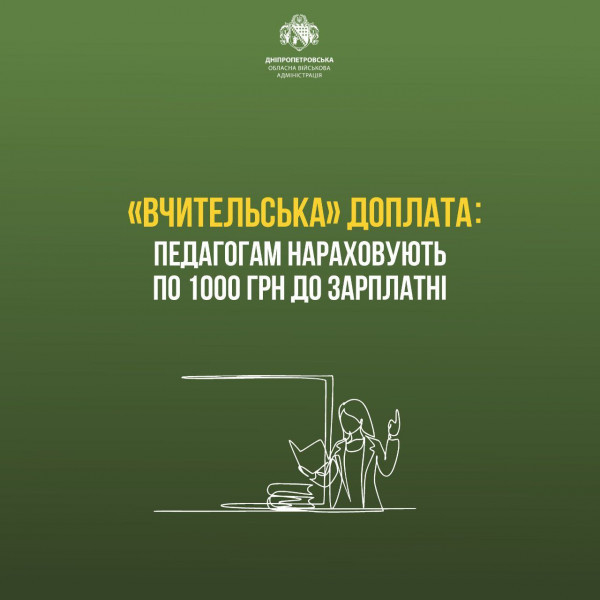 На Дніпропетровщині для доплат вчителям отримали субвенцію з держбюджету в сумі понад 320,5 млн грн.0