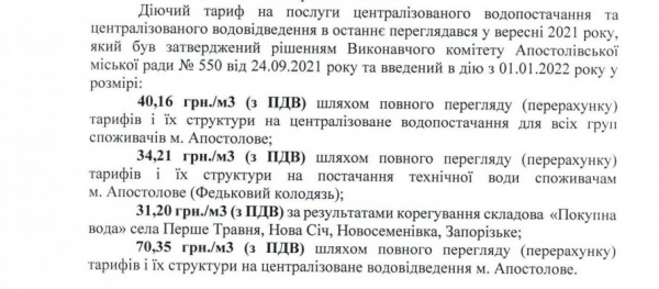 Тариф на воду мають намір підняти в одній з громад Криворіжжя: про які суми йдеться1