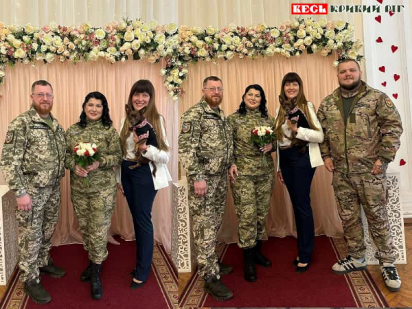 Шлюб військових Сергія та Олени зареєстровано в театрі Шевченка в Кривому Розі