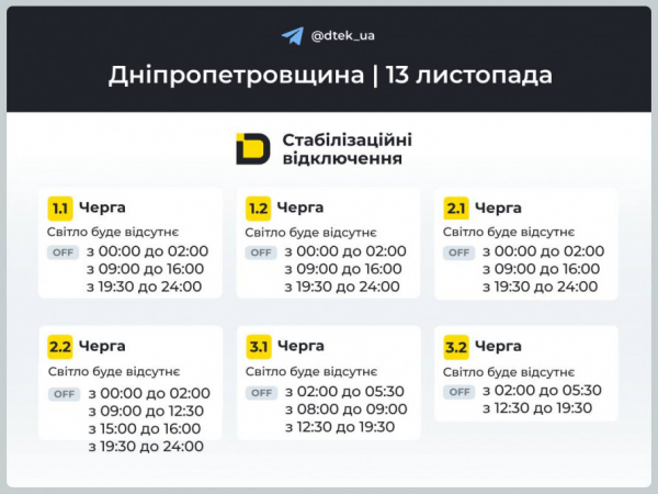 Кривий Ріг знову без світла: ГРАФІКИ відключень на 13 листопада1