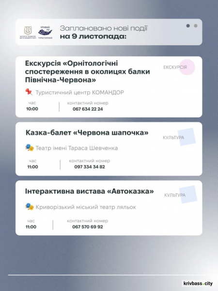 Криворізький вікенд: містян запрошують на цікаві заходи 8 та 9 листопада 4