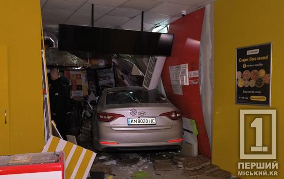 На Сонячному автівка протаранила піцерію: є постраждала