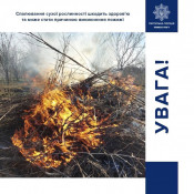 Паління сухої трави та листя — це небезпечно для здоров'я та карається законом0