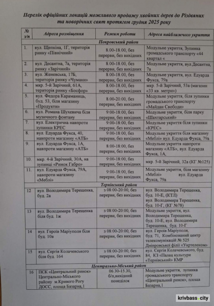 У Кривому Розі стартувала реалізація новорічних ялинок: АДРЕСИ пунктів продажу1