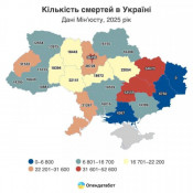 Дніпропетровщина очолила антирейтинг України за рівнем смертності1