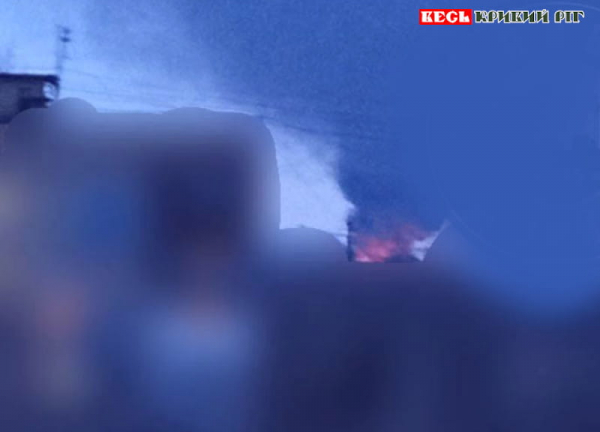 Пожежа на місці шахедного удару по Кривому Рогу