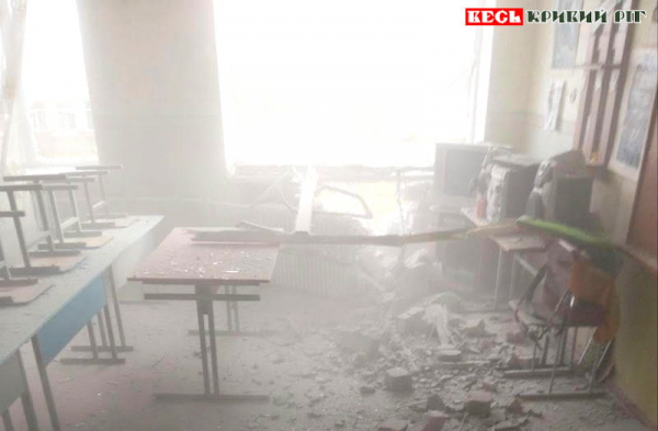 Від ворожого обстрілу постраждав ліцей в Зеленодольську Криворізького р-ну