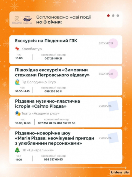 Криворізький вікенд: куди запрошують містян та гостей 3 та 4 січня1