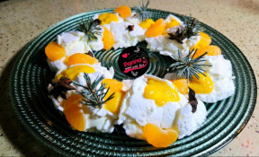 Кулінарний блог А. Паукової: Меренговий віночок з мандаринами  на святковий стіл1