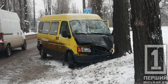 Слизький асфальт не пробачає помилок: у Кривому Розі бус влетів у дерево2