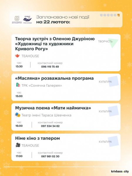 Криворізький вікенд: містян запрошують цікаво провести 21 та 22 лютого6