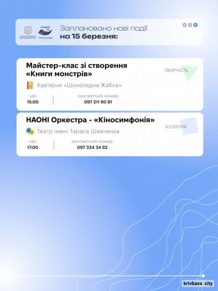 Криворізький вікенд: афіша подій 14 та 15 березня на будь-який смак7