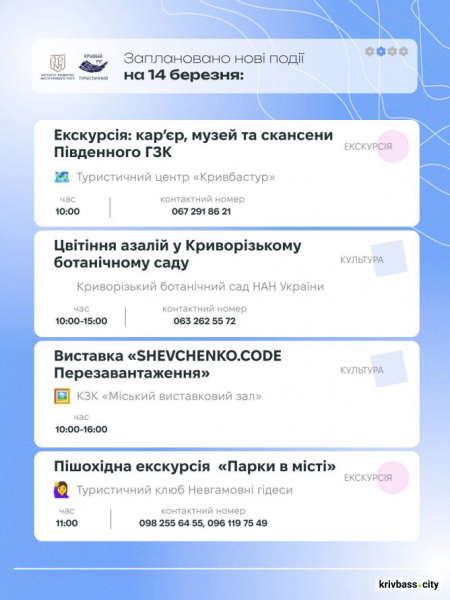 Криворізький вікенд: афіша подій 14 та 15 березня на будь-який смак2