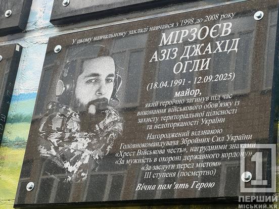 Одне шкільне подвір’я та два героїчних життя: у Кривому Розі відкрили меморіальні дошки Дмитру Птухіну та Азізу Мірзоєву