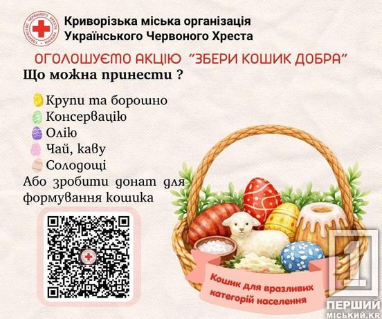 Великодній кошик: Криворізька організація Товариства Червоного Хреста України збирає допомогу вразливим родинам