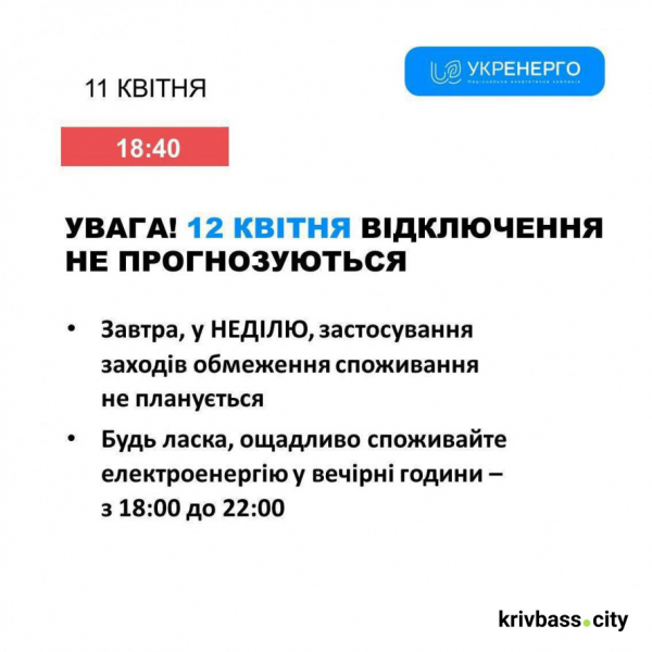Чи буде світло на Великдень у Кривому Розі: прогнози від енергетиків