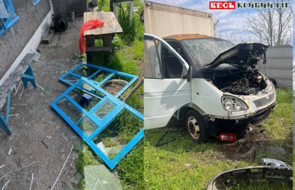 Мікроавтобус та будинок пошкоджено дронами в Мар&rsquo;янському Криворізького району