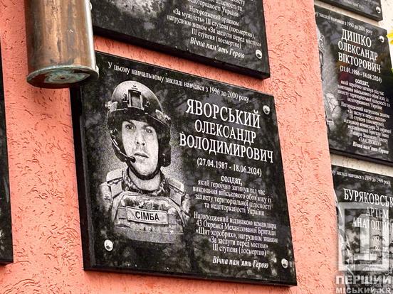 Ніколи не забудемо подвиги: у КГ №58 відкрили меморіальні дошки на честь Олександра Яворського та Артема Буряковського