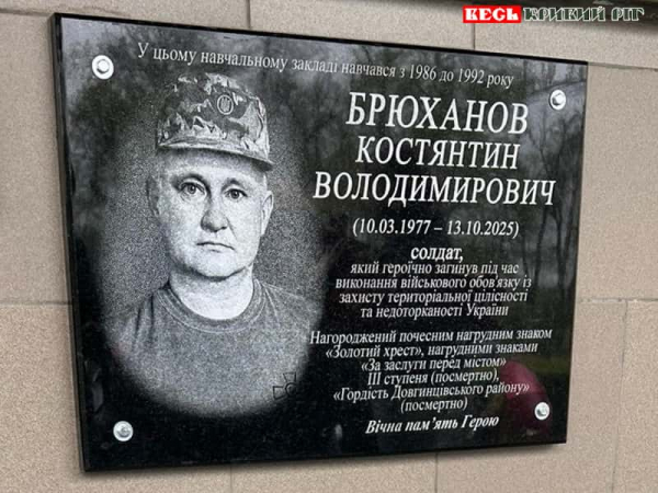 Меморіал на честь Костянтина Брюханова відкрито в Кривому Розі