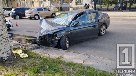 Аварія на Героїв АТО: водій розбив авто об дерево та потрапив до лікарні