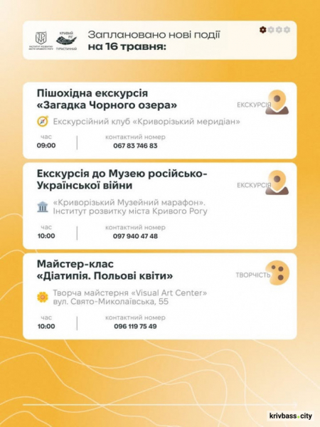 Криворізький вікенд: містян запрошують провести час зі всією родиною 16 та 17 травня