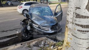 У Кривому Розі авто врізалося в дерево: водія госпіталізували
