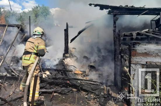 Залишилися лише обгорілі каркаси: на Криворіжжі рятувальники гасили велику пожежу
