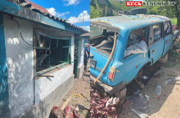 Будинок та авто постраждали від ворожого удару по Мар’янському Криворізького р-ну