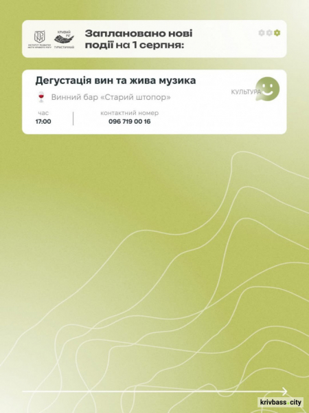 Перші вихідні серпня у Кривому Розі: що подивитися та куди сходити містянам