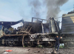 Російський БпЛА влучив у локомотив вантажного поїзда на Дніпропетровщині