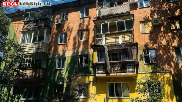 Багатоповерхівка постраждала від вибуху БПЛА в Зеленодольську Криворізького р-ну