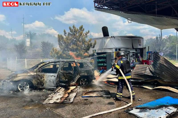 Нанесено удар реактивним шахедом по АЗС в Криворізькому районі