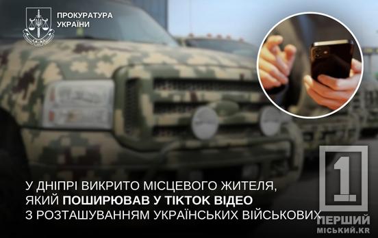 Поширював локації ЗСУ в TikTok: у Дніпрі правоохоронці повідомили про підозру 46-річному містянину
