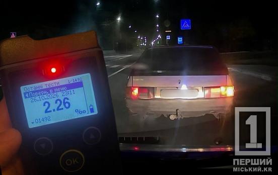 Майже в 11 разів більше за норму: у Покровському районі Кривого Рогу патрульні зупинили п'яного водія на ВАЗі