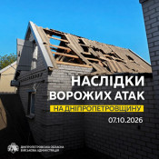 Протягом ночі росіяни майже 20 разів атакували три райони Дніпропетровщини: двоє людей дістали поранень