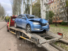 Skoda вилетіла на зустрічну смугу й врізалася в дерево: водій пояснив це проблемою з колесом