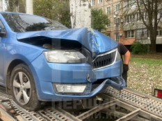Skoda вилетіла на зустрічну смугу й врізалася в дерево: водій пояснив це проблемою з колесом